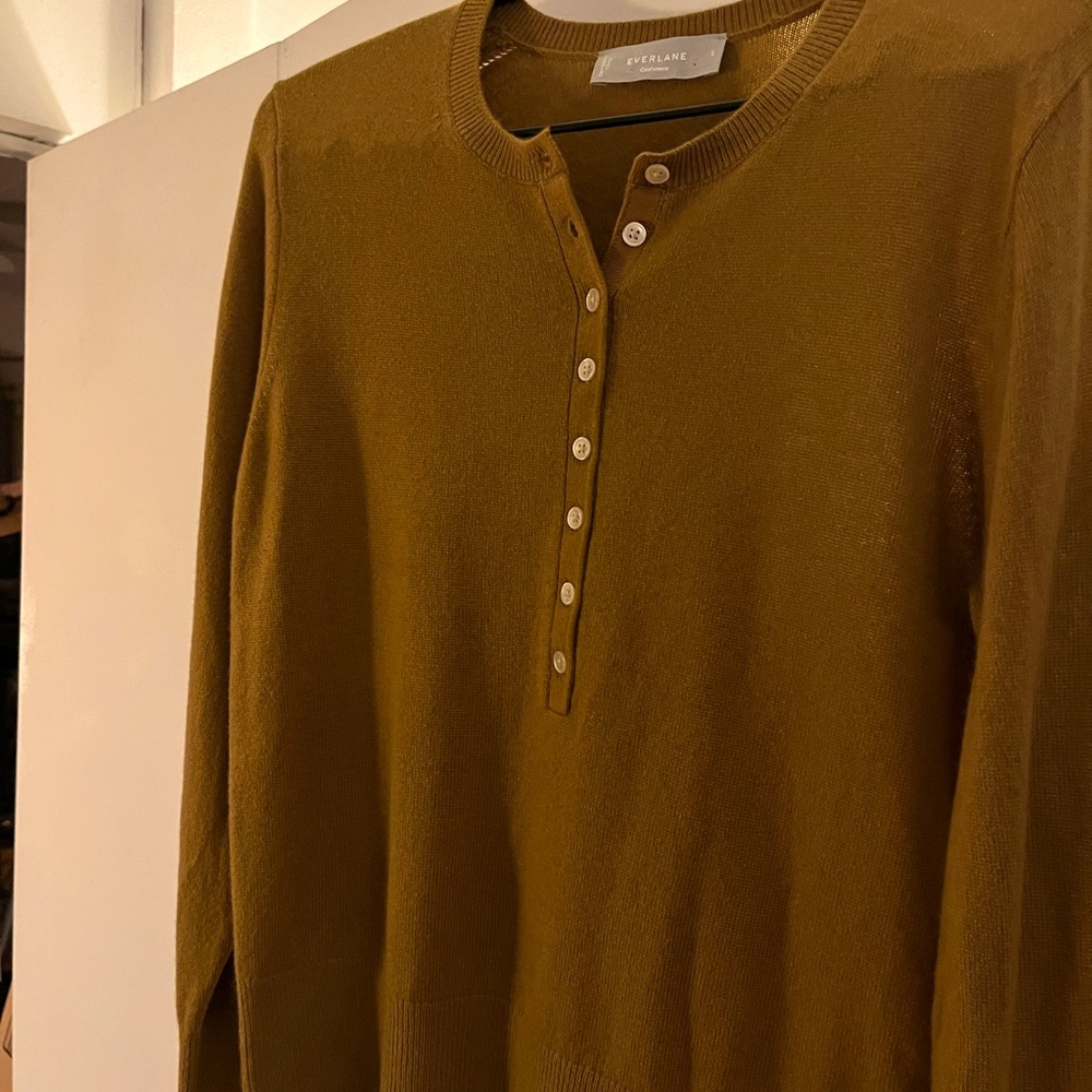 Everlane Cashmere Pullover Button Up - Size S